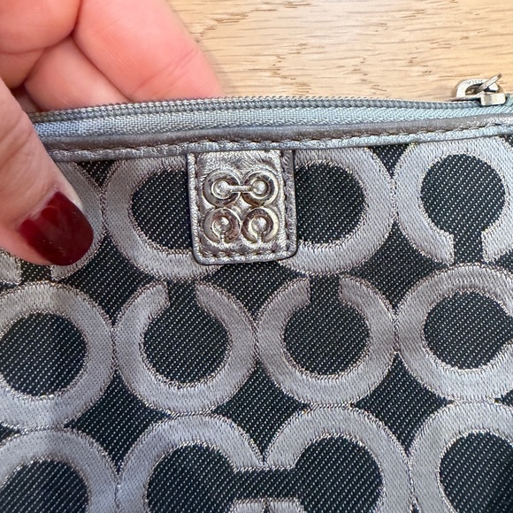 Coach Black and Gray Wristlet with charm - Picture 2 of 5